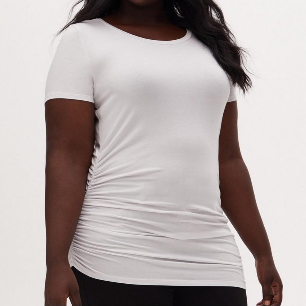 White Ruched Supersoft Tee
